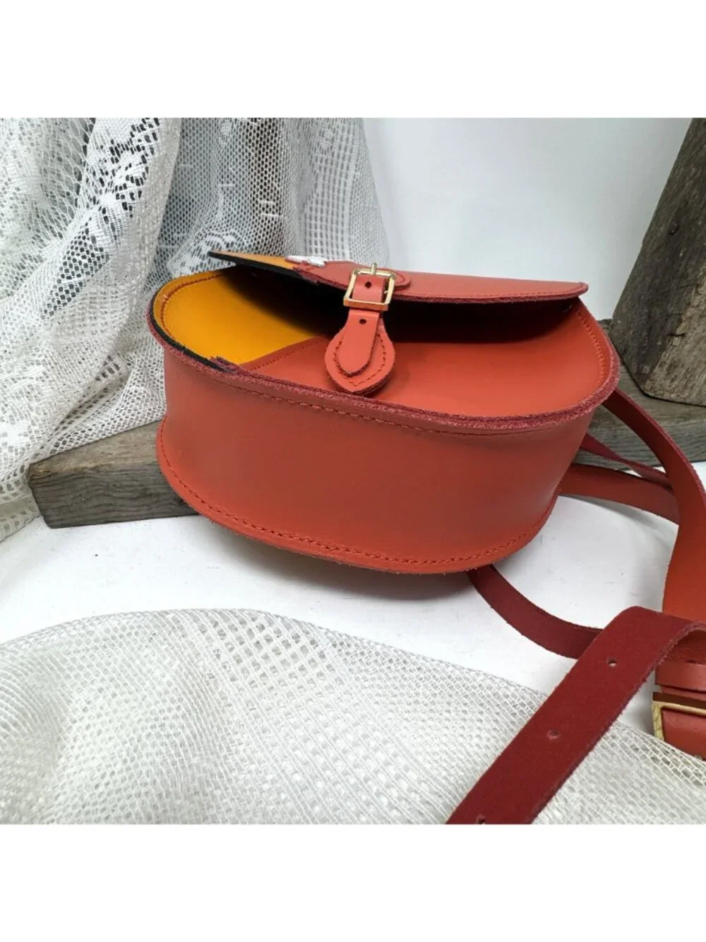 Hiding Miffy Isla by Cambridge Satchel Company Leather Carrot Orange Purse